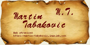 Martin Tabaković vizit kartica